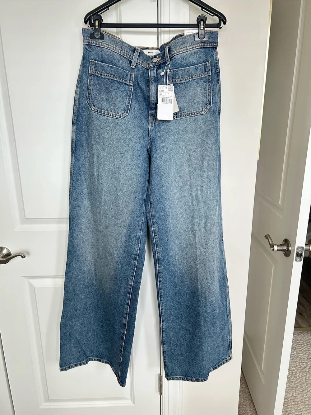 Mango Wide-Leg Jeans in Light Blue Denim
